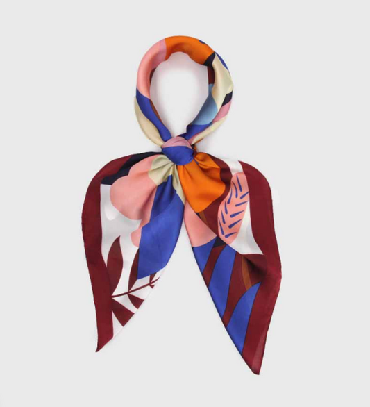 Pañuelos flores burdeos